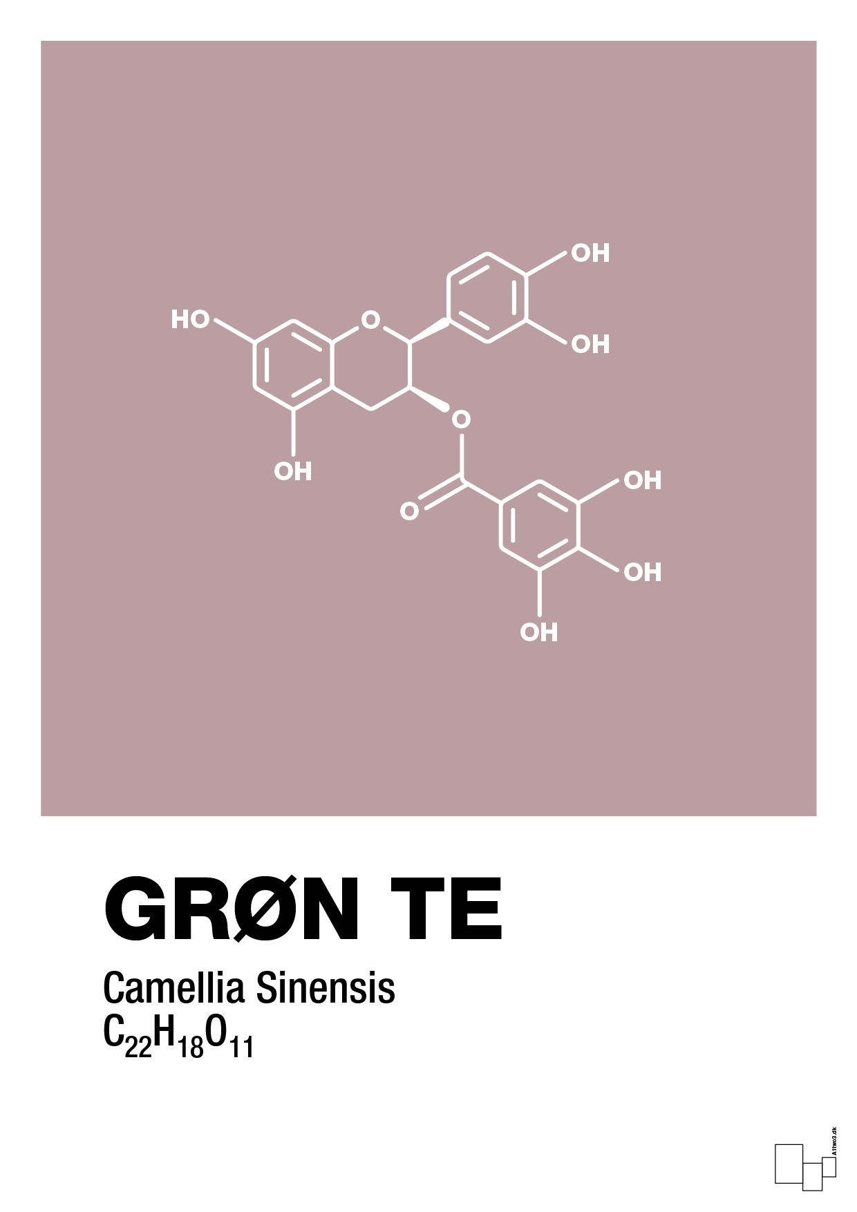 plakat: grøn te - light rose-Kemi-A1two3