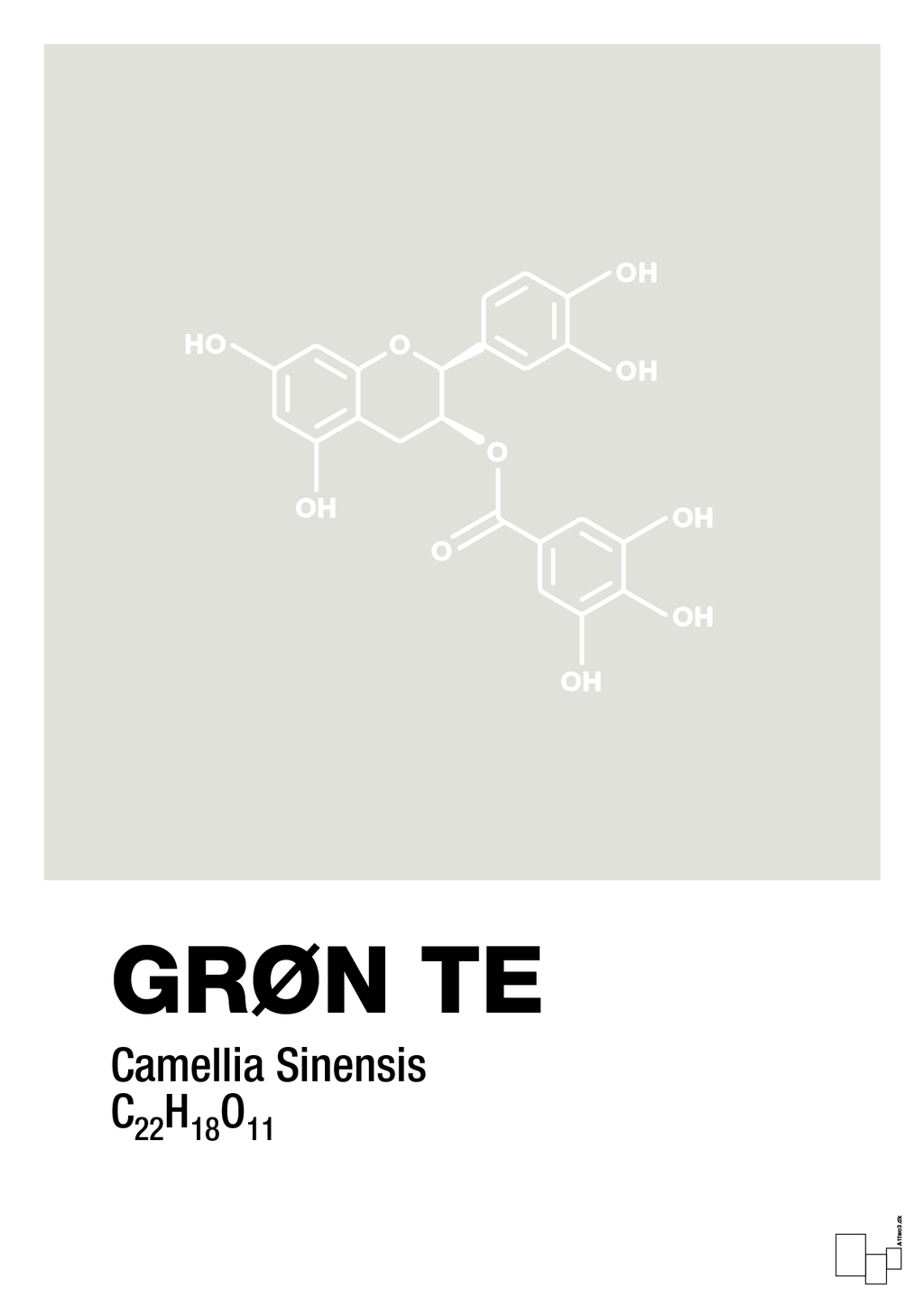 plakat: grøn te - painters white-Kemi-A1two3