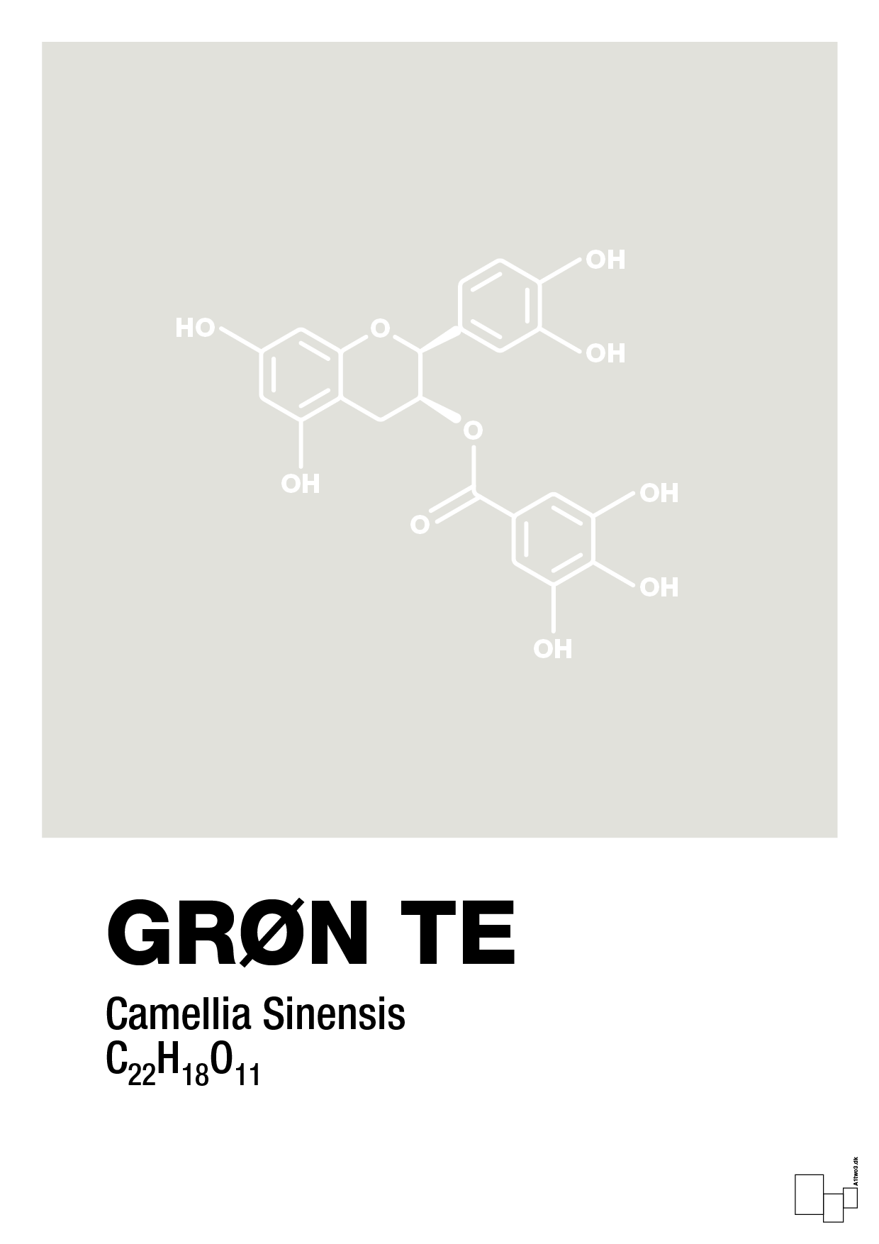 plakat: grøn te - painters white-Kemi-A1two3