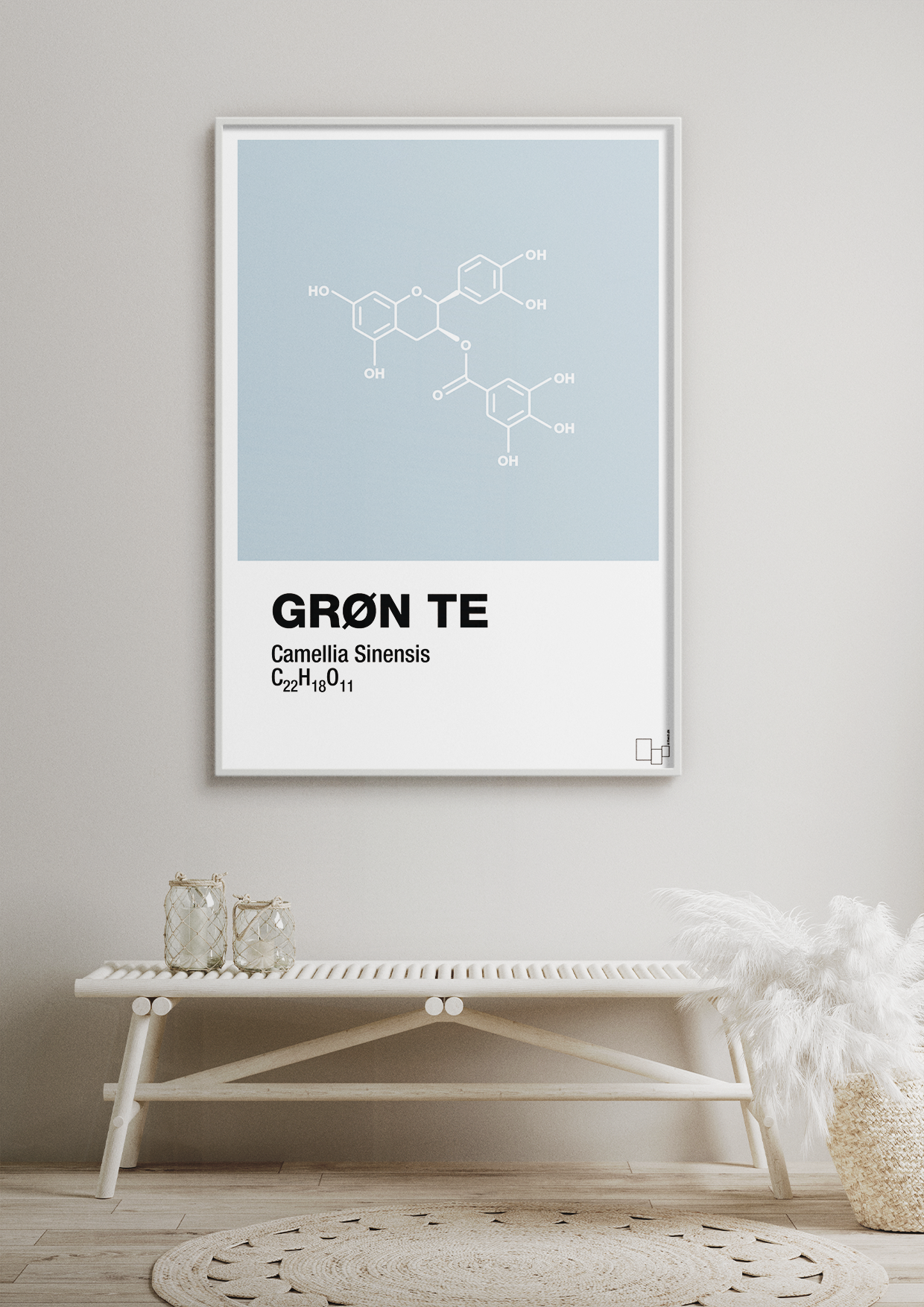 plakat: grøn te - graphic charcoal-Kemi-A1two3
