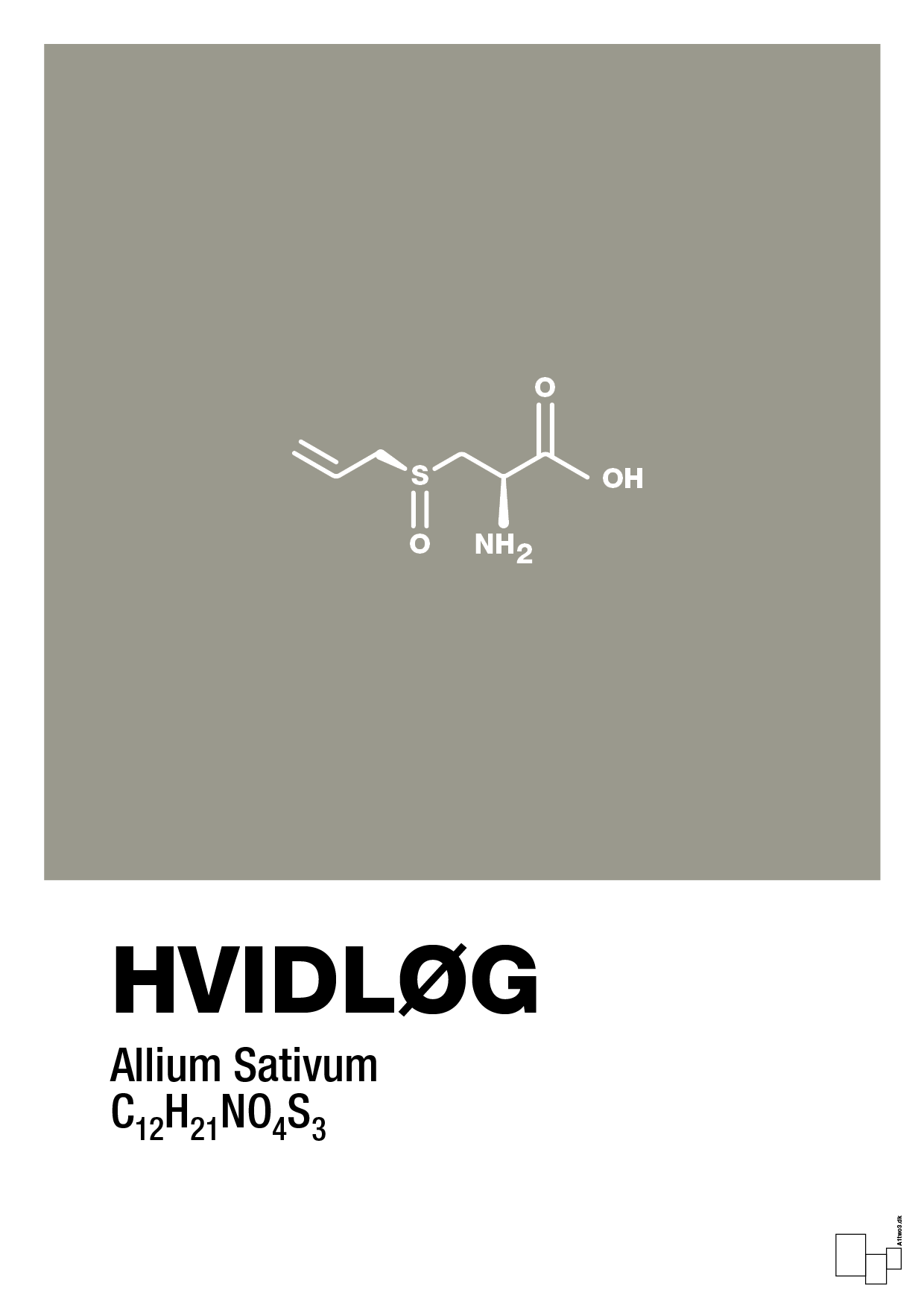 plakat: hvidløg - battleship gray-Kemi-A1two3