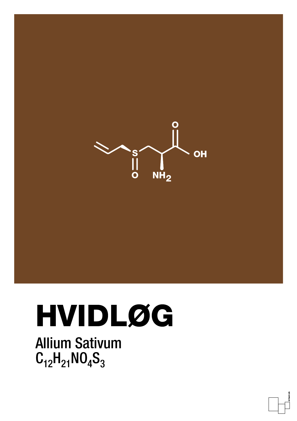 plakat: hvidløg - dark brown-Kemi-A1two3