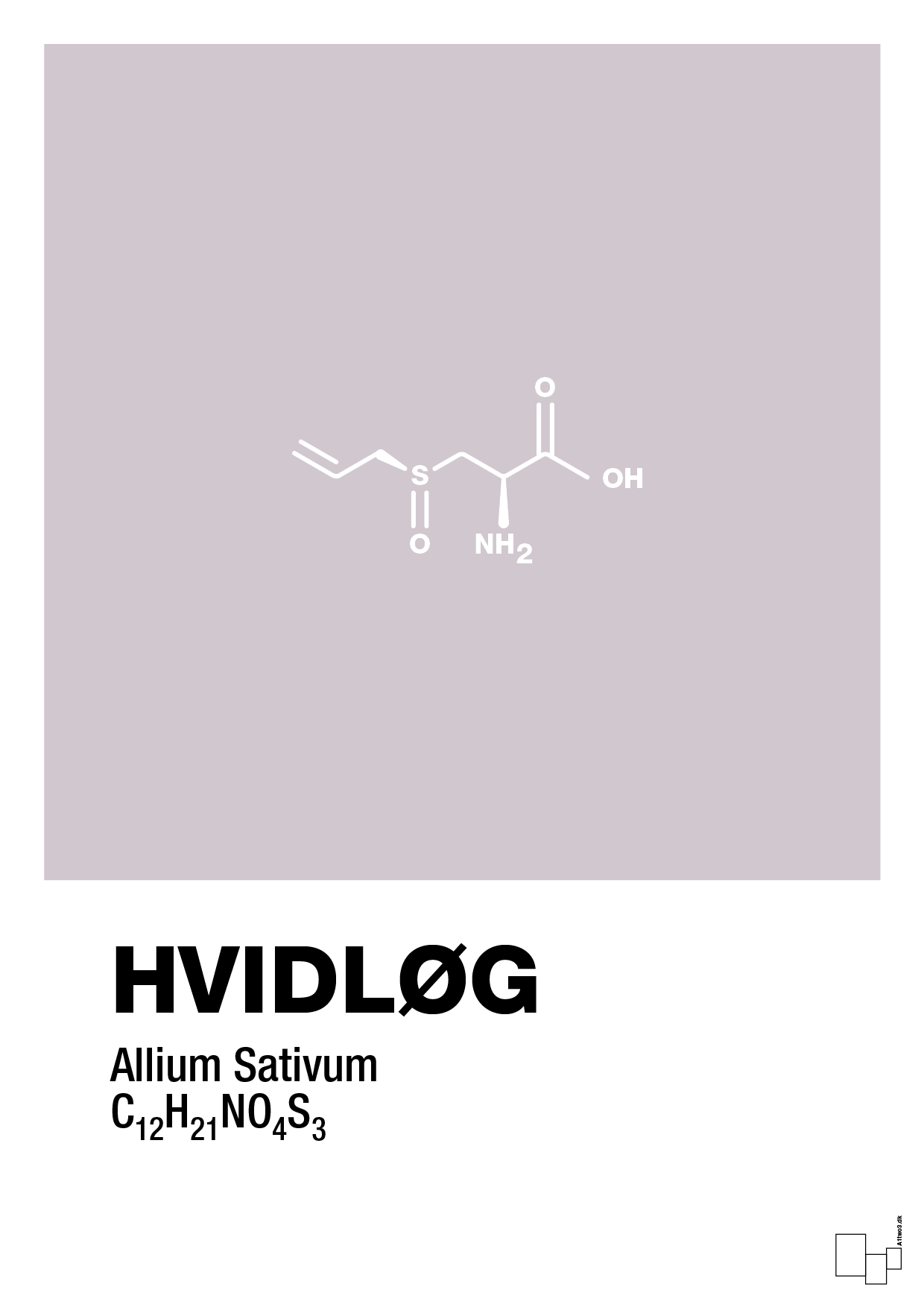 plakat: hvidløg - dusty lilac-Kemi-A1two3