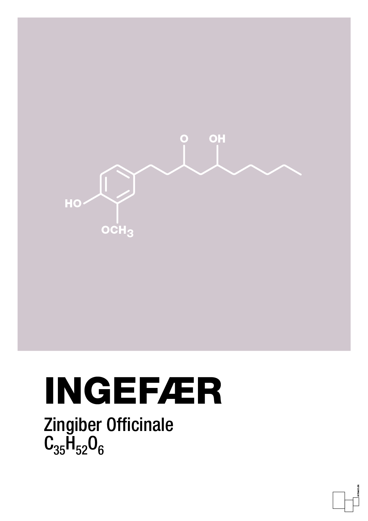 plakat: ingefær - dusty lilac-Kemi-A1two3