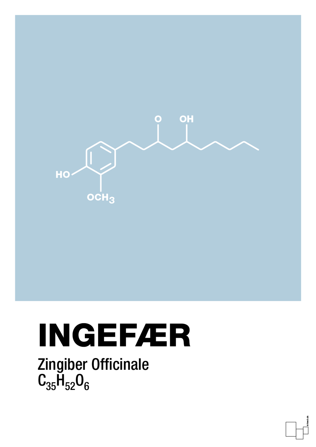 plakat: ingefær - heavenly blue-Kemi-A1two3