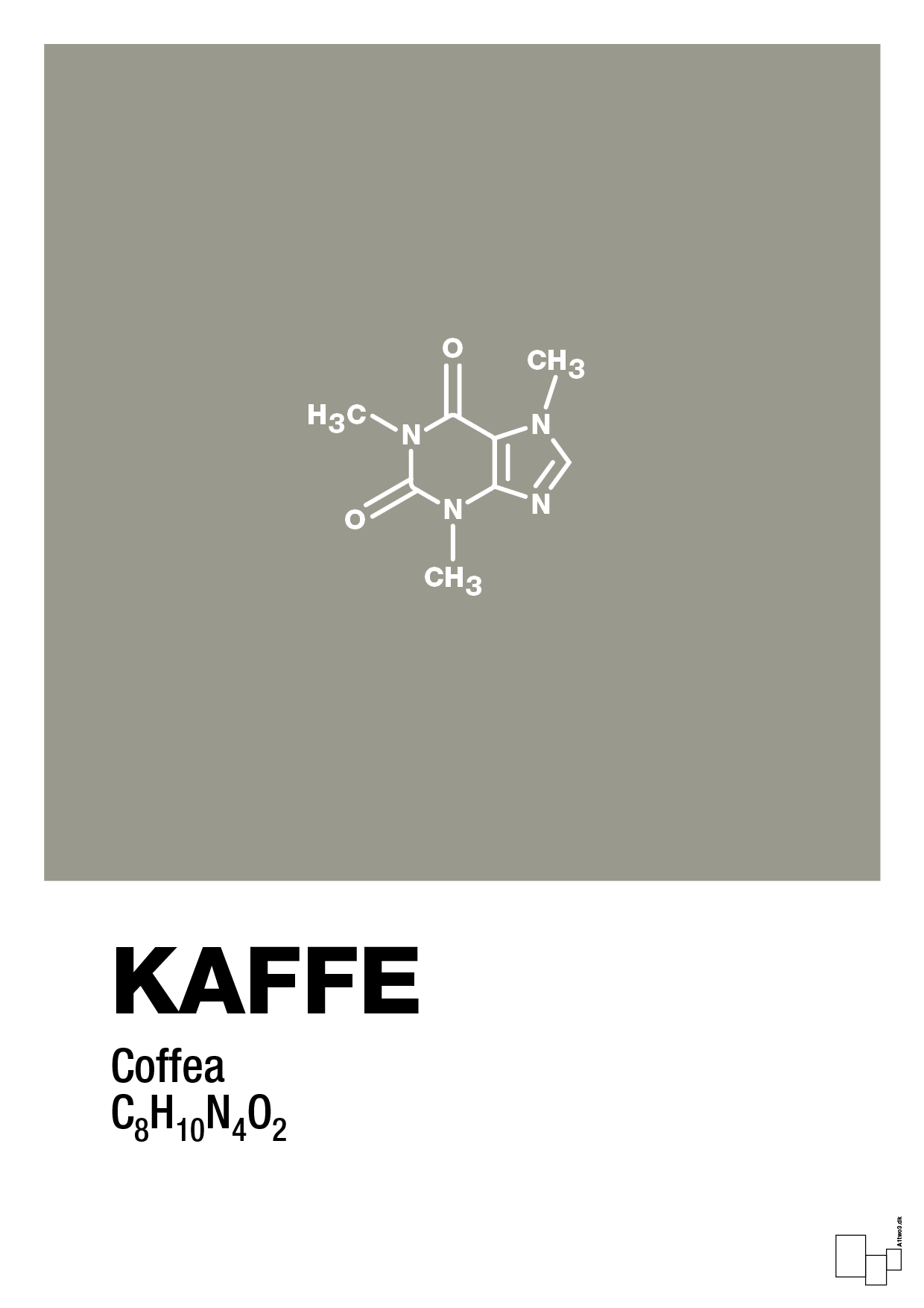 plakat: kaffe - battleship gray-Kemi-A1two3
