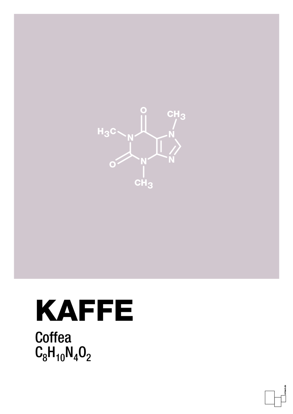 plakat: kaffe - dusty lilac-Kemi-A1two3