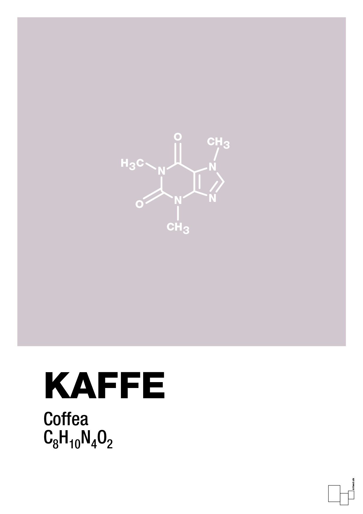 plakat: kaffe - dusty lilac-Kemi-A1two3