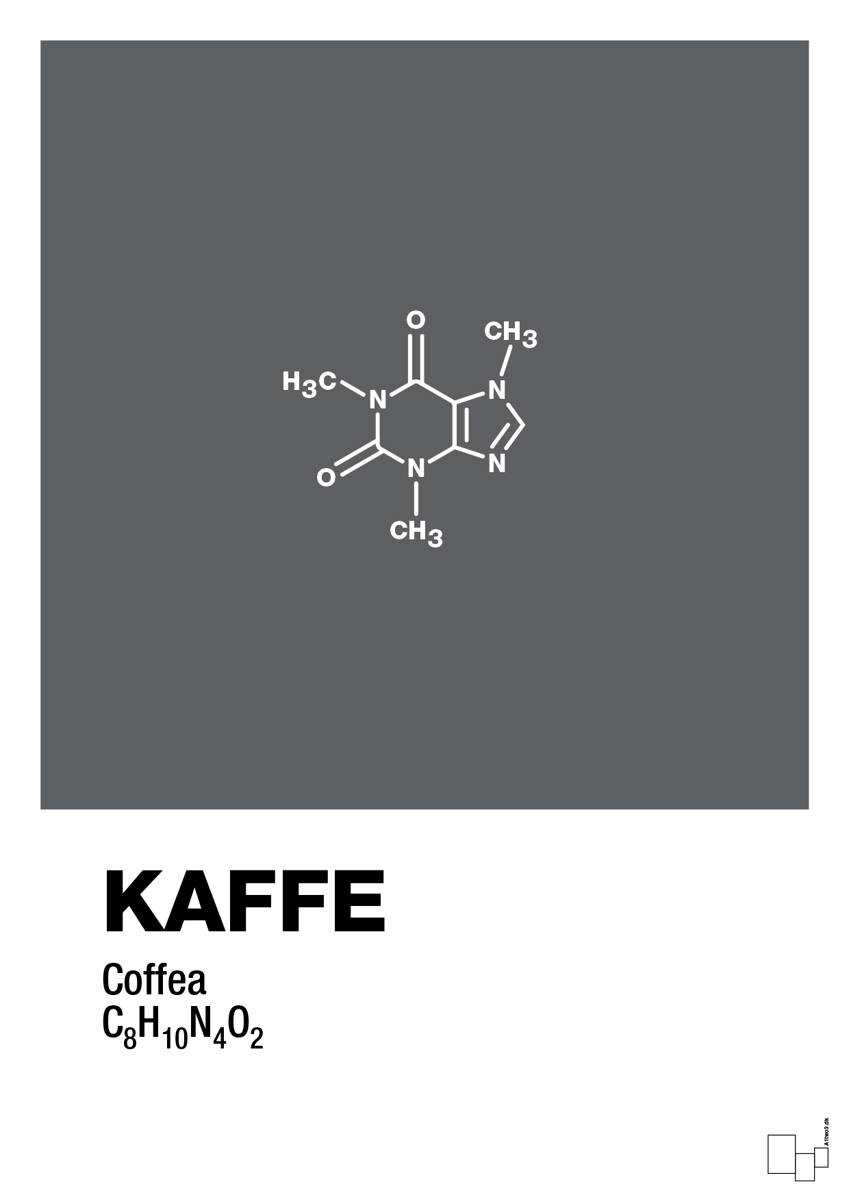 plakat: kaffe - graphic charcoal-Kemi-A1two3