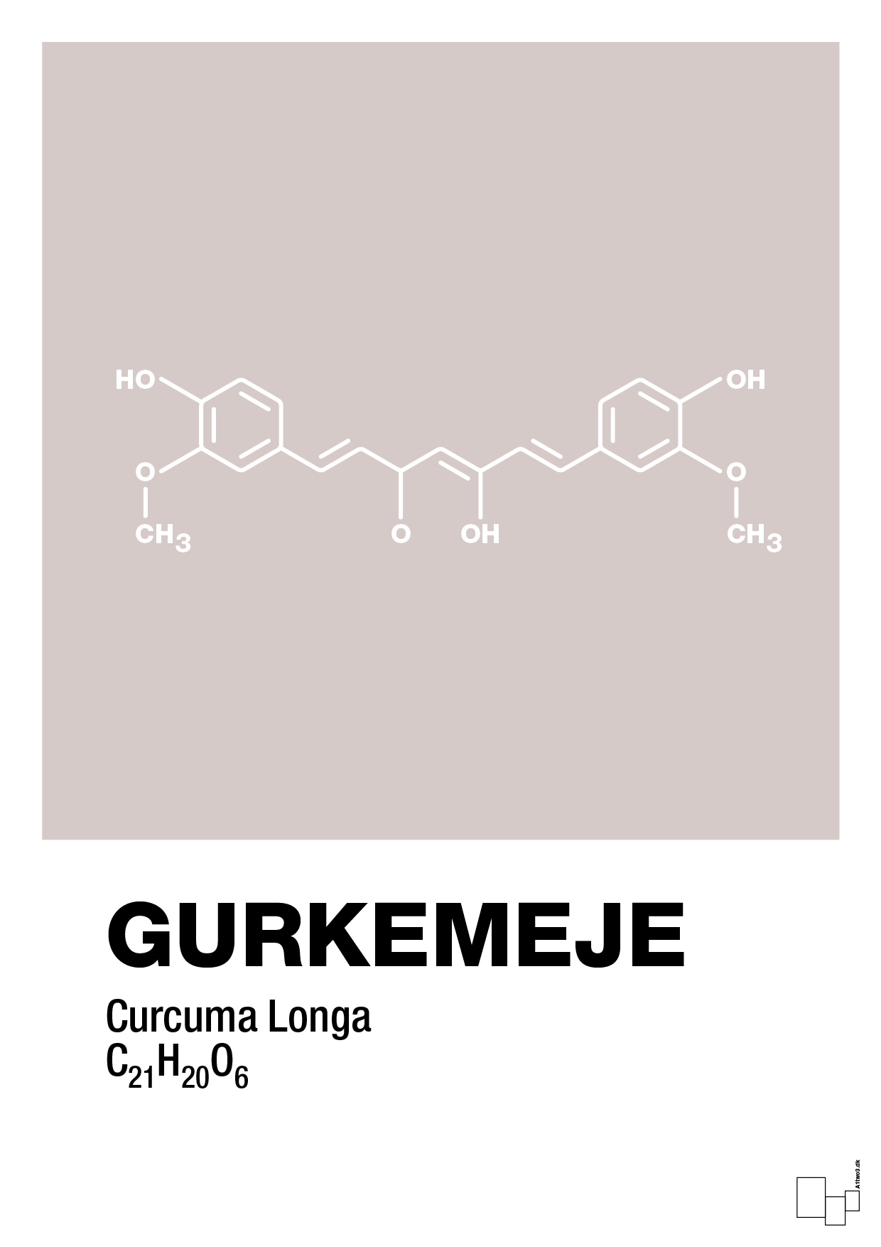 plakat: gurkemeje - broken beige-Kemi-A1two3