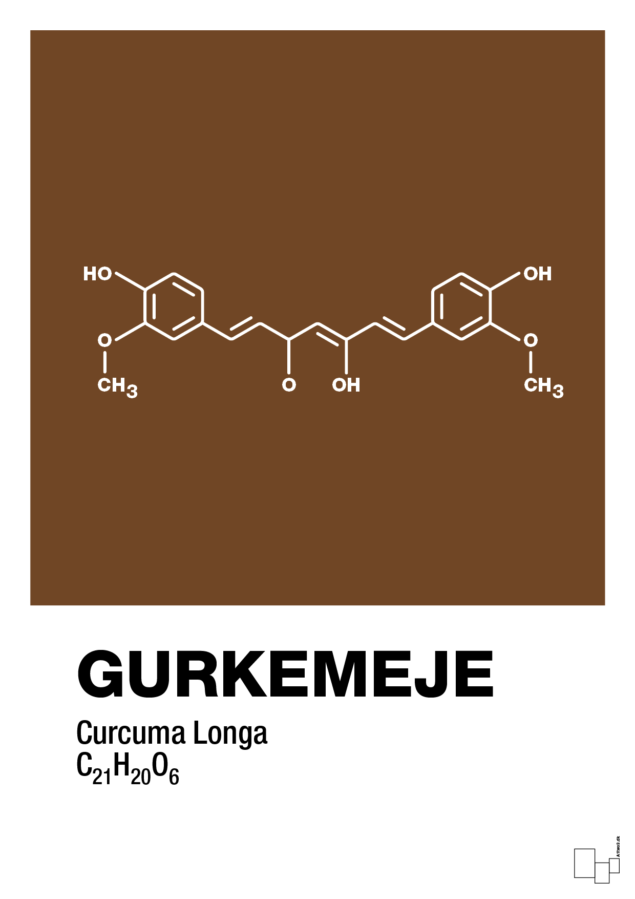 plakat: gurkemeje - dark brown-Kemi-A1two3