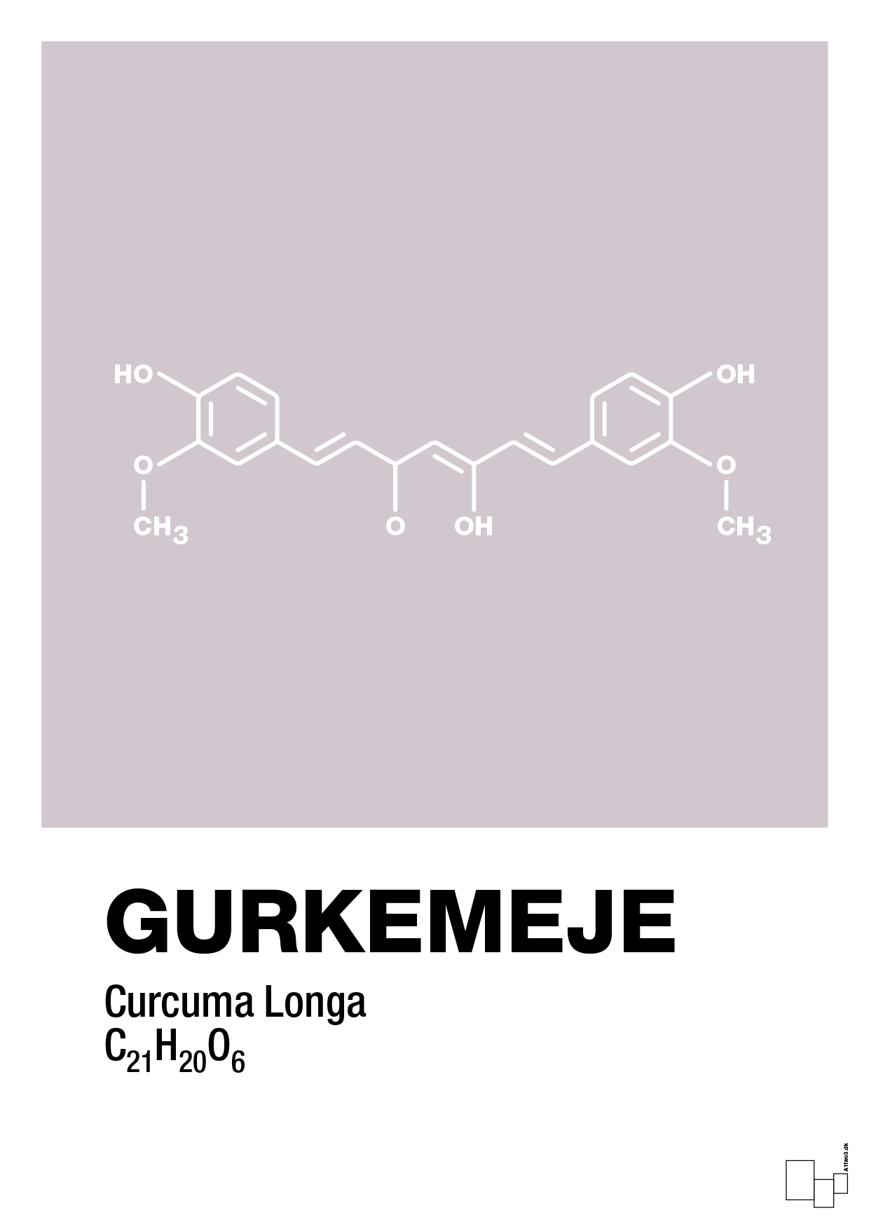 plakat: gurkemeje - dusty lilac-Kemi-A1two3