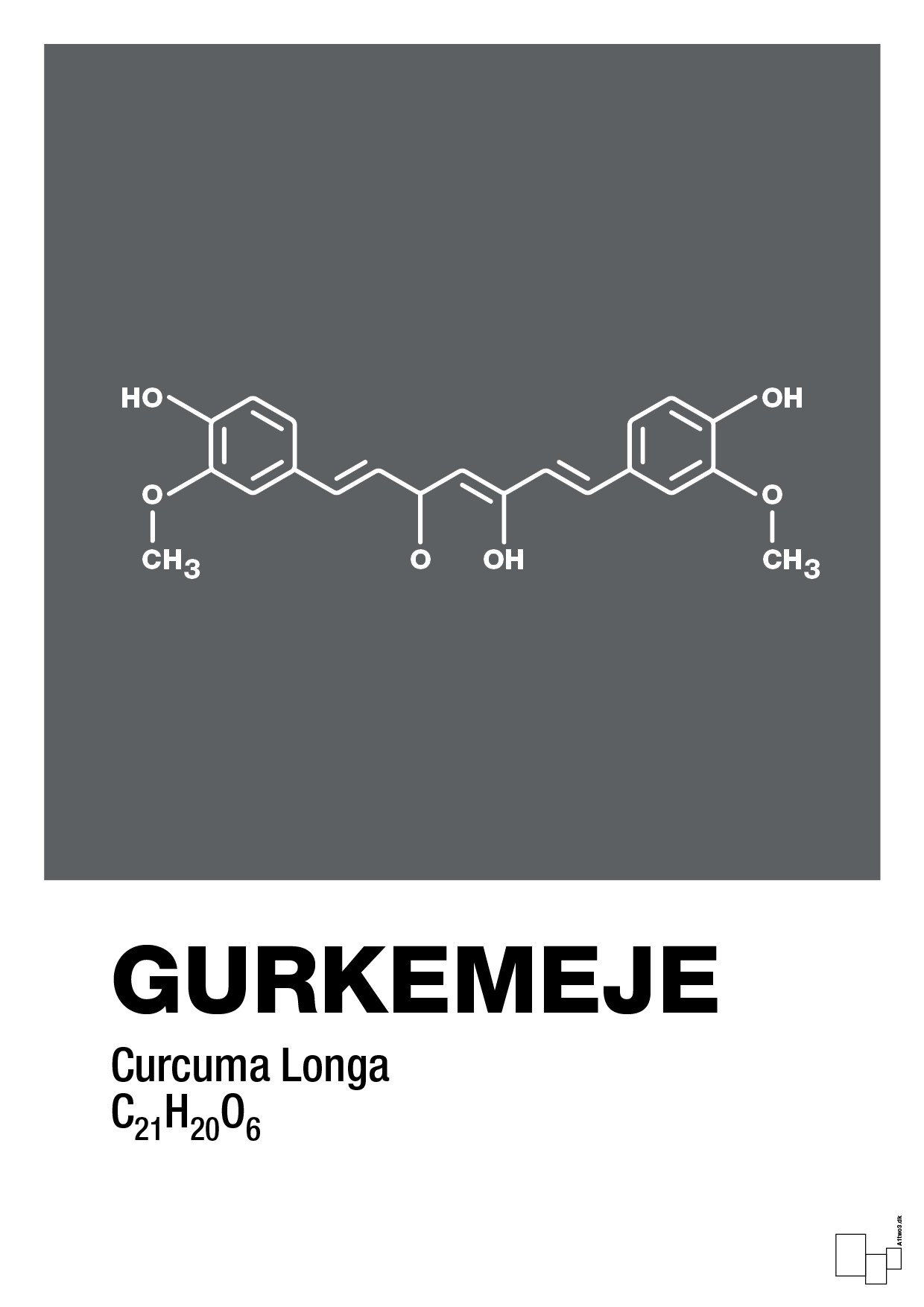 plakat: gurkemeje - graphic charcoal-Kemi-A1two3