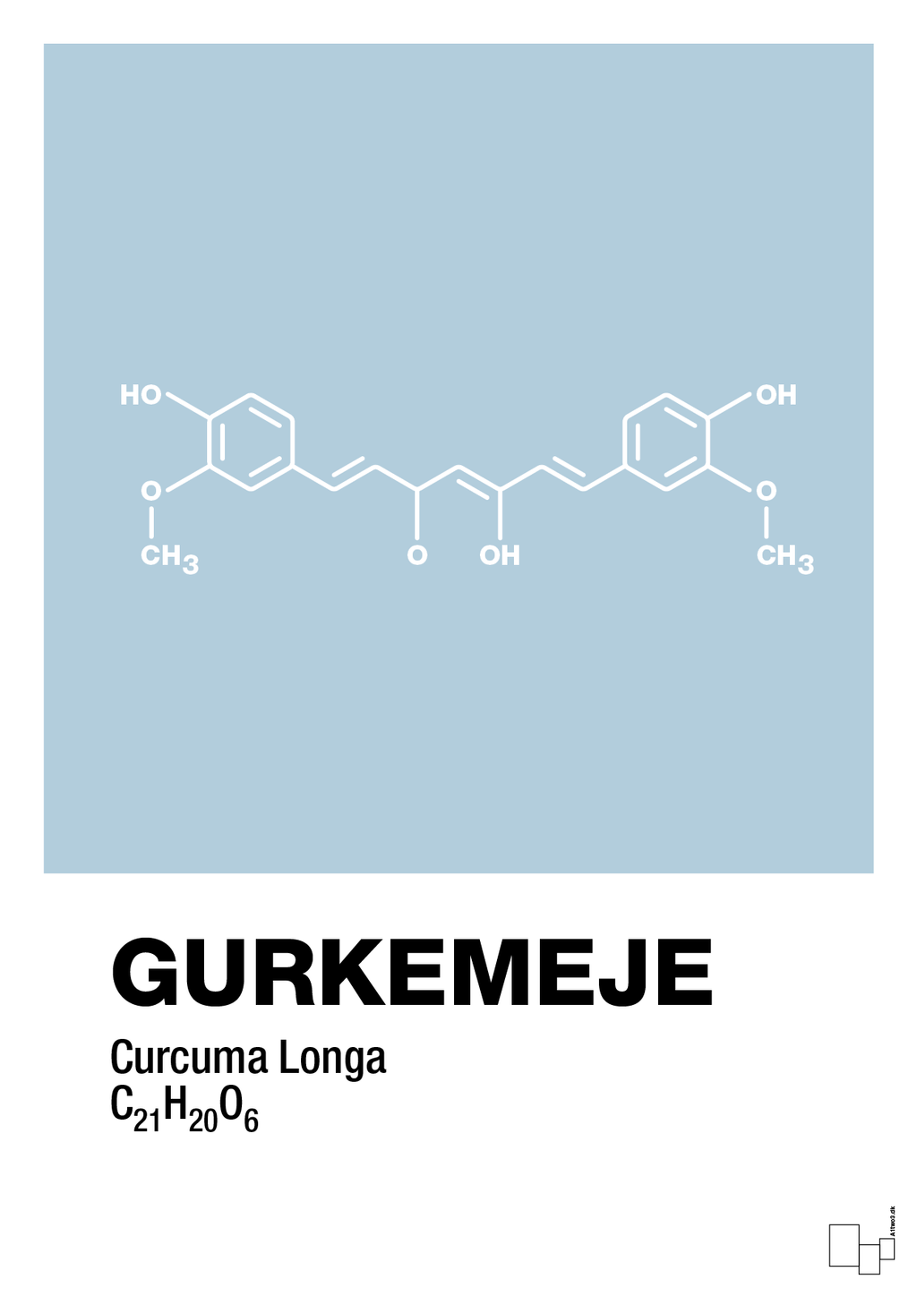 plakat: gurkemeje - heavenly blue-Kemi-A1two3