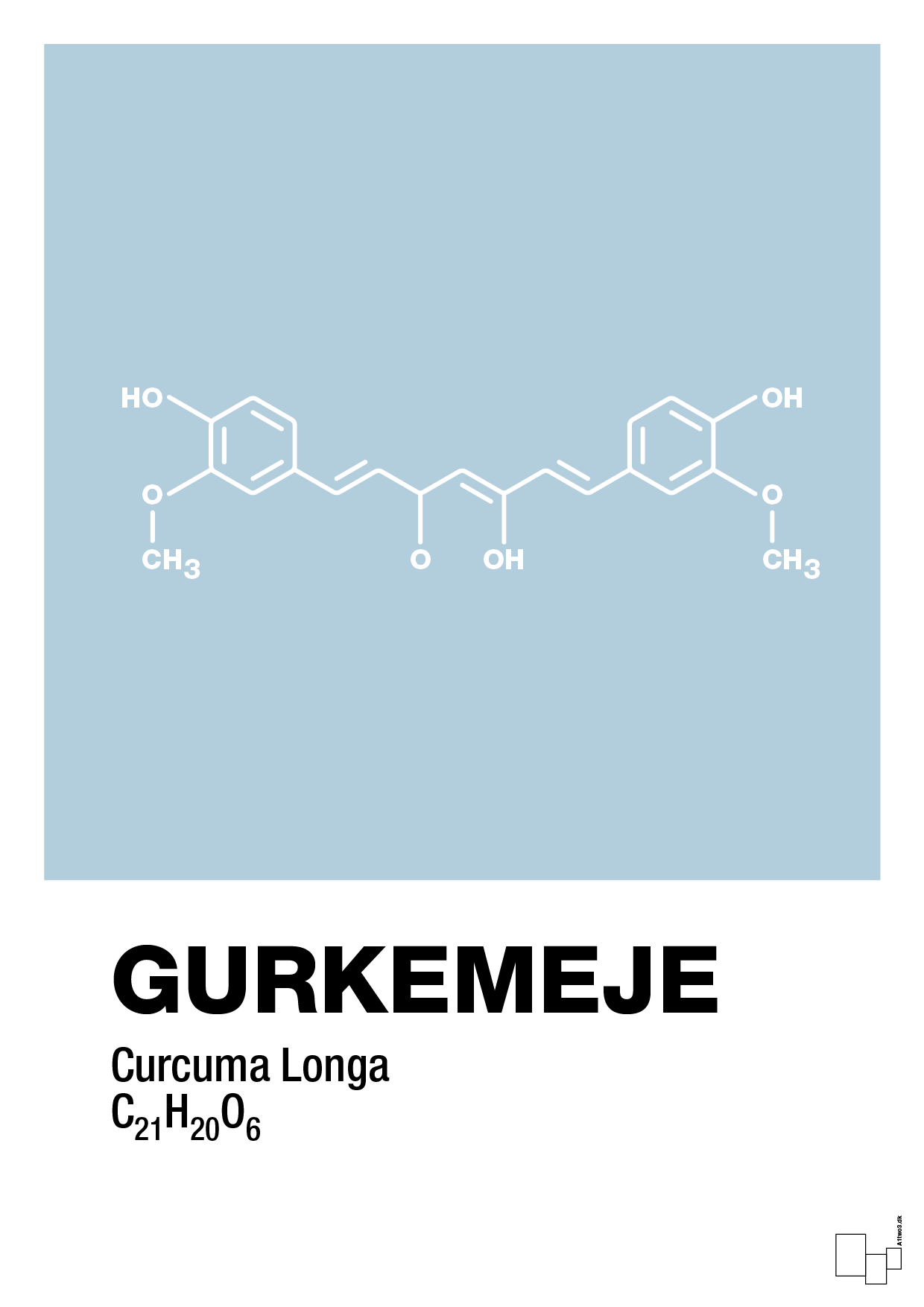 plakat: gurkemeje - heavenly blue-Kemi-A1two3
