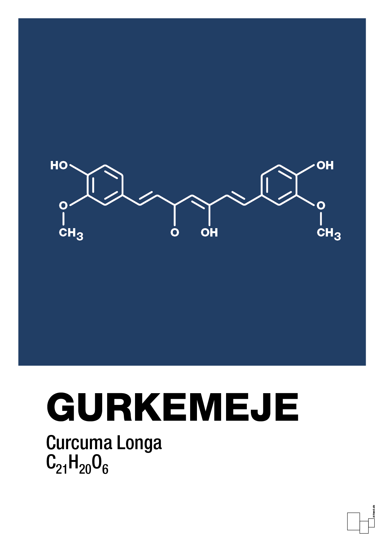 plakat: gurkemeje - lapis blue-Kemi-A1two3