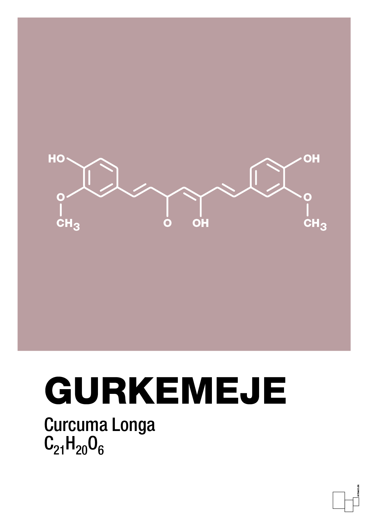 plakat: gurkemeje - light rose-Kemi-A1two3
