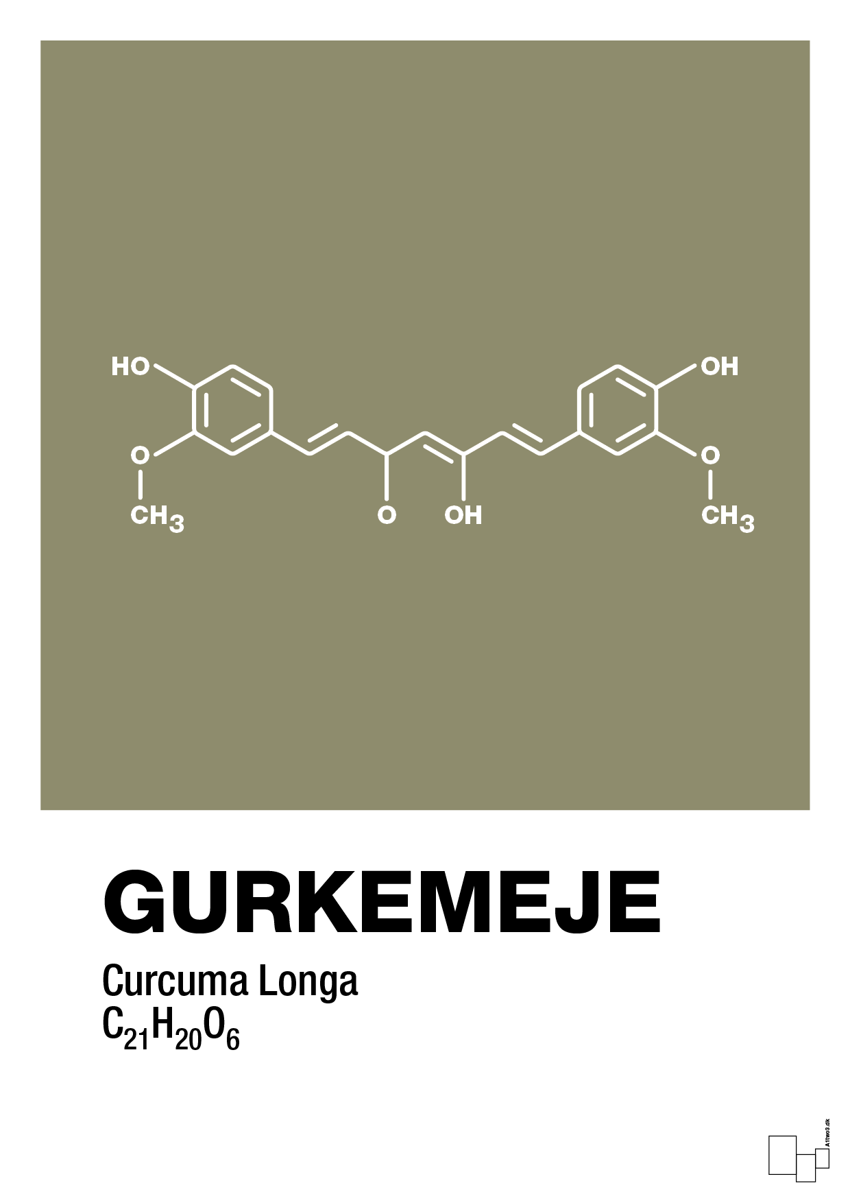 plakat: gurkemeje - misty forrest-Kemi-A1two3