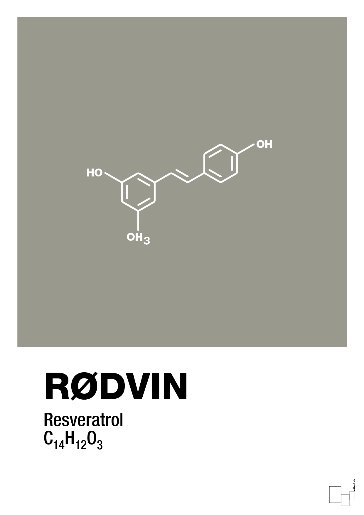 plakat: rødvin - battleship gray-Kemi-A1two3