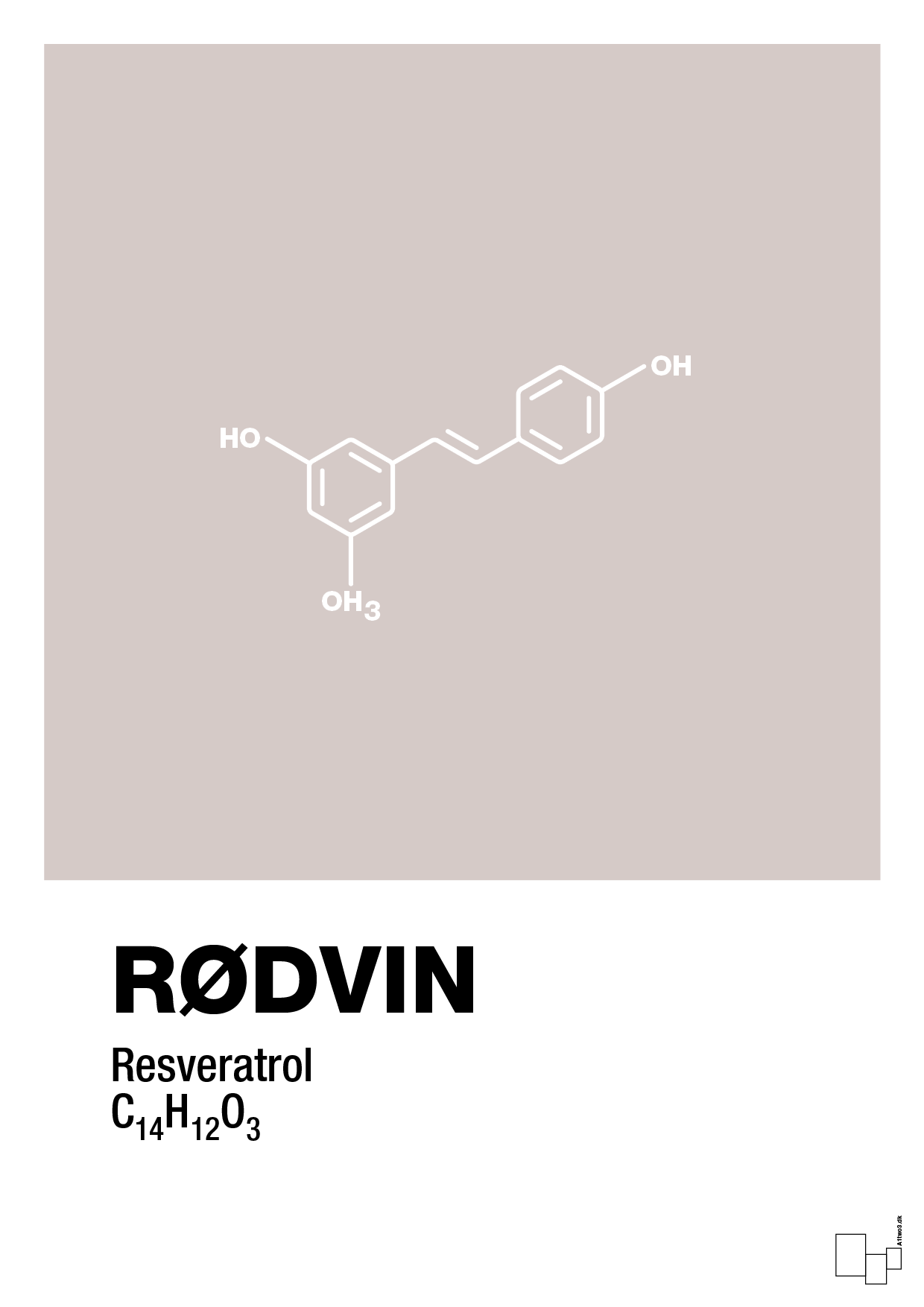 plakat: rødvin - broken beige-Kemi-A1two3