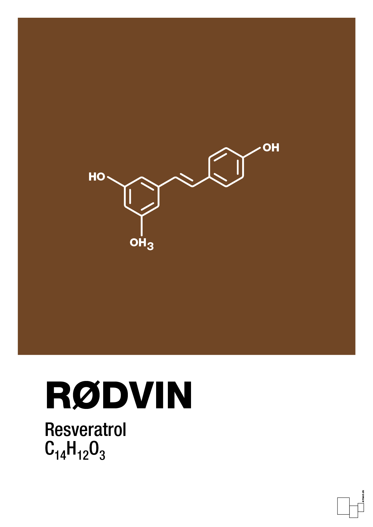 plakat: rødvin - dark brown-Kemi-A1two3