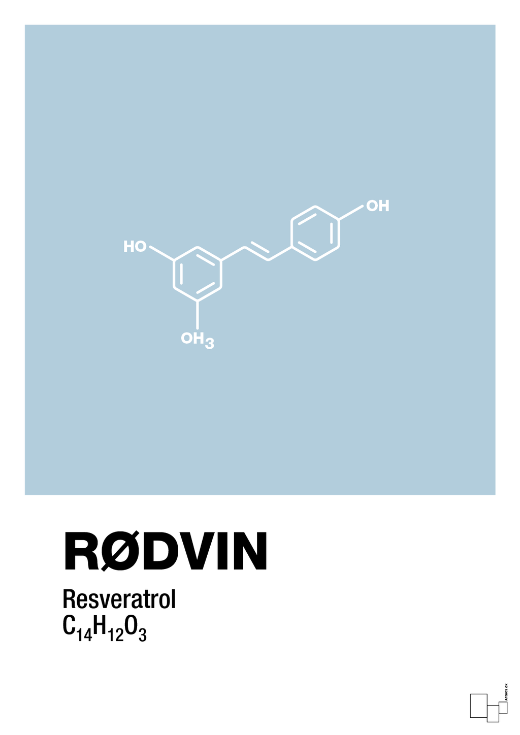 plakat: rødvin - heavenly blue-Kemi-A1two3