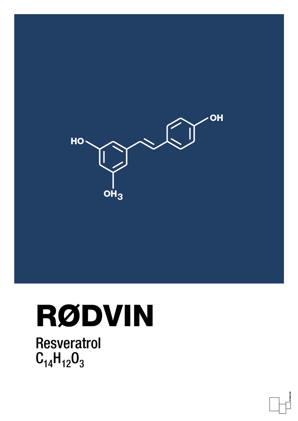 plakat: rødvin - lapis blue-Kemi-A1two3