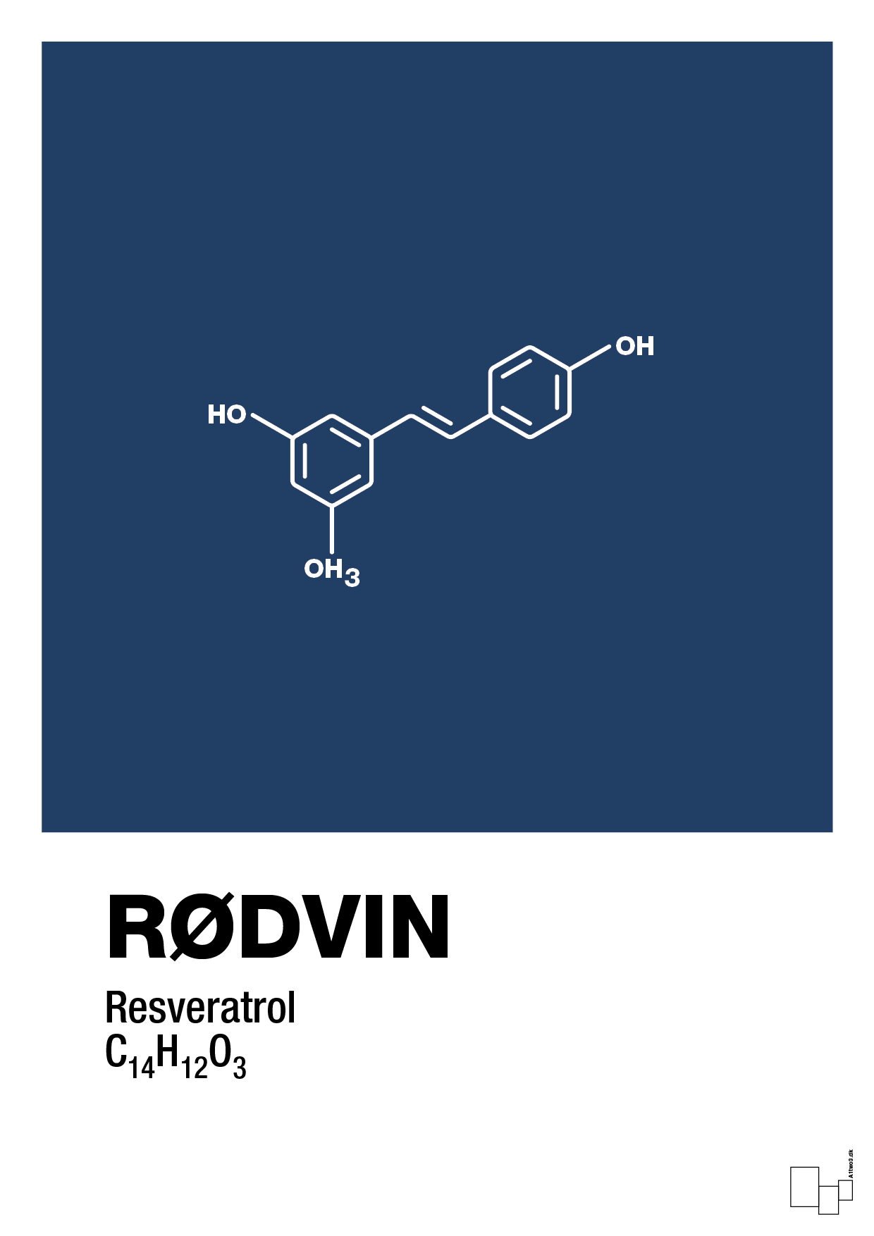 plakat: rødvin - lapis blue-Kemi-A1two3