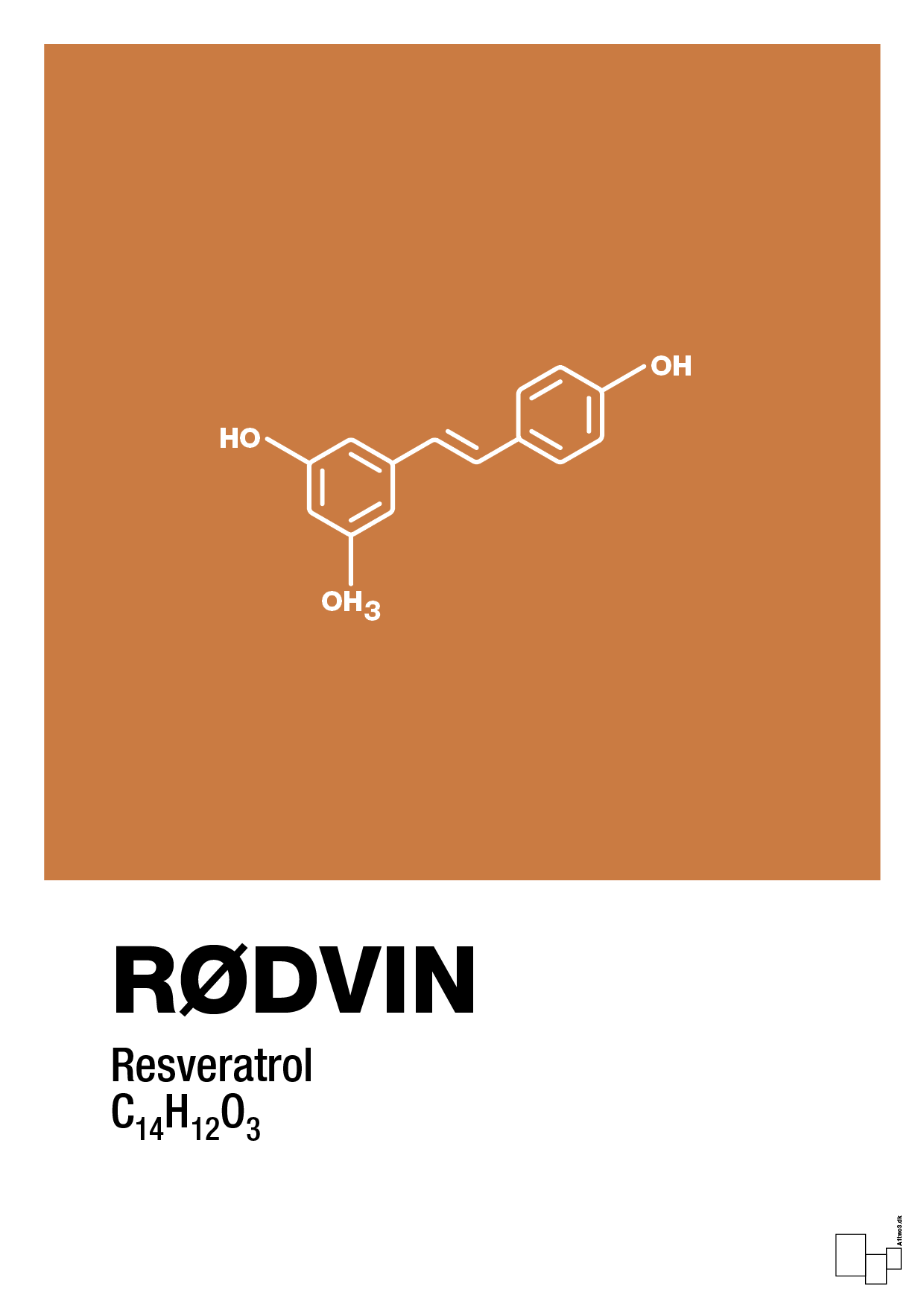 plakat: rødvin - rumba orange-Kemi-A1two3
