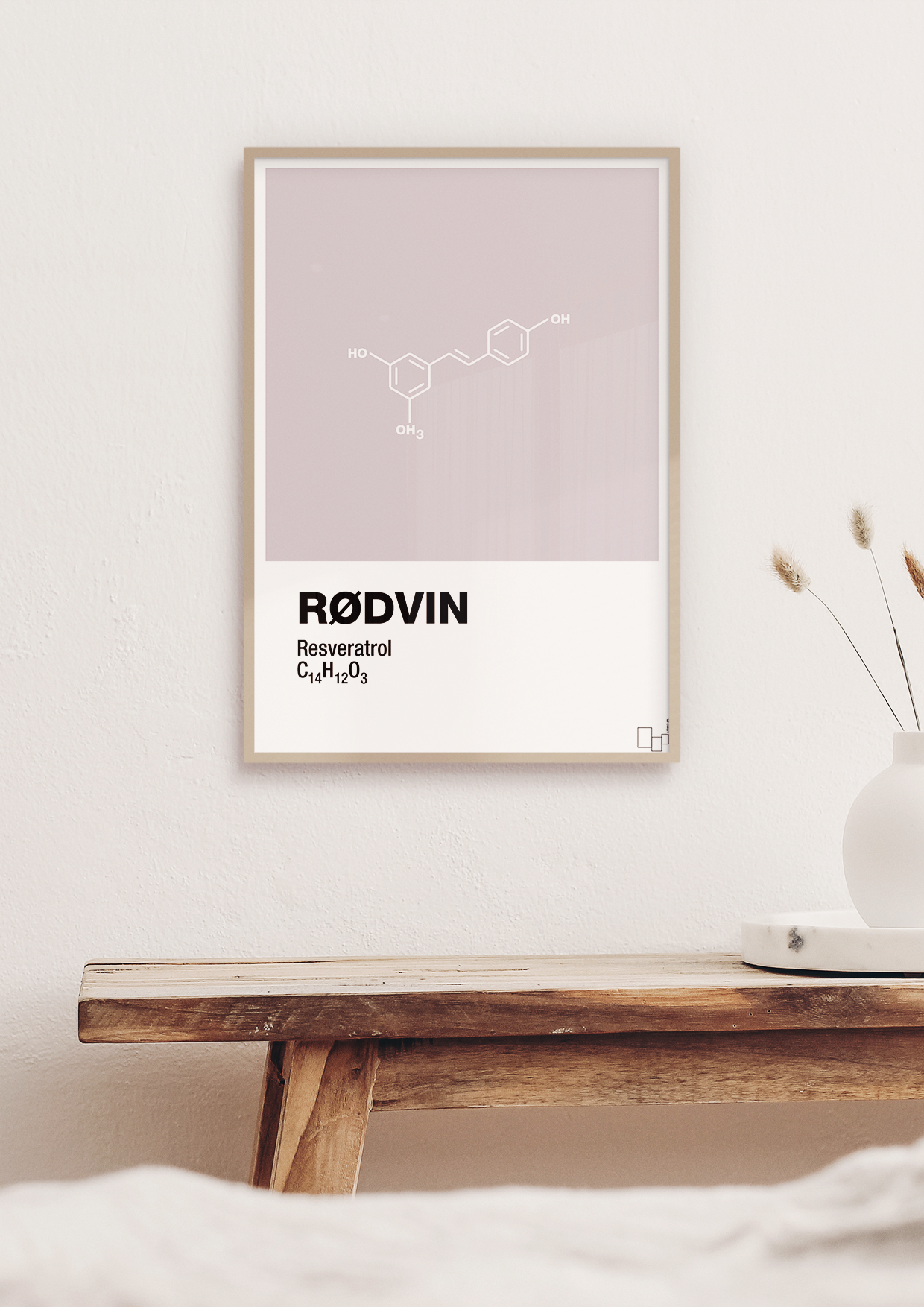 plakat: rødvin - graphic charcoal-Kemi-A1two3