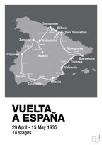 plakat: vuelta a españa 1935 - graphic charcoal-Cykling-A1two3