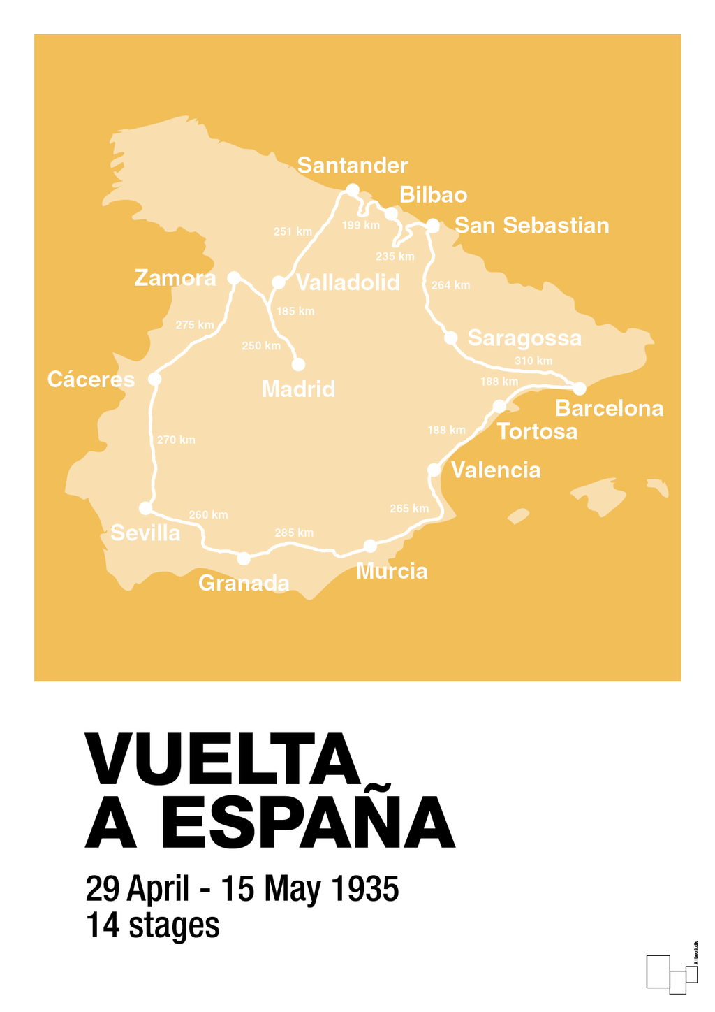 plakat: vuelta a españa 1935 - honeycomb-Cykling-A1two3