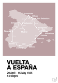 plakat: vuelta a españa 1935 - light rose-Cykling-A1two3