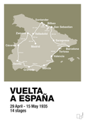 plakat: vuelta a españa 1935 - misty forrest-Cykling-A1two3