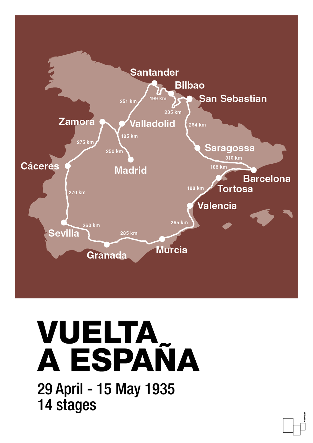 plakat: vuelta a españa 1935 - red pepper-Cykling-A1two3