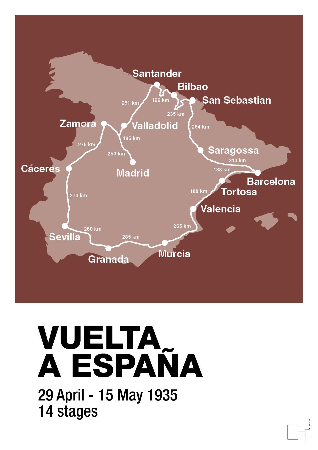 plakat: vuelta a españa 1935 - red pepper-Cykling-A1two3