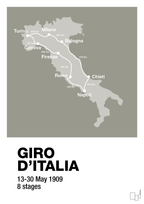 plakat: giro d'italia 1909 - battleship gray-Cykling-A1two3