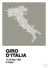 plakat: giro d'italia 1909 - battleship gray-Cykling-A1two3