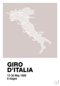 plakat: giro d'italia 1909 - broken beige-Cykling-A1two3