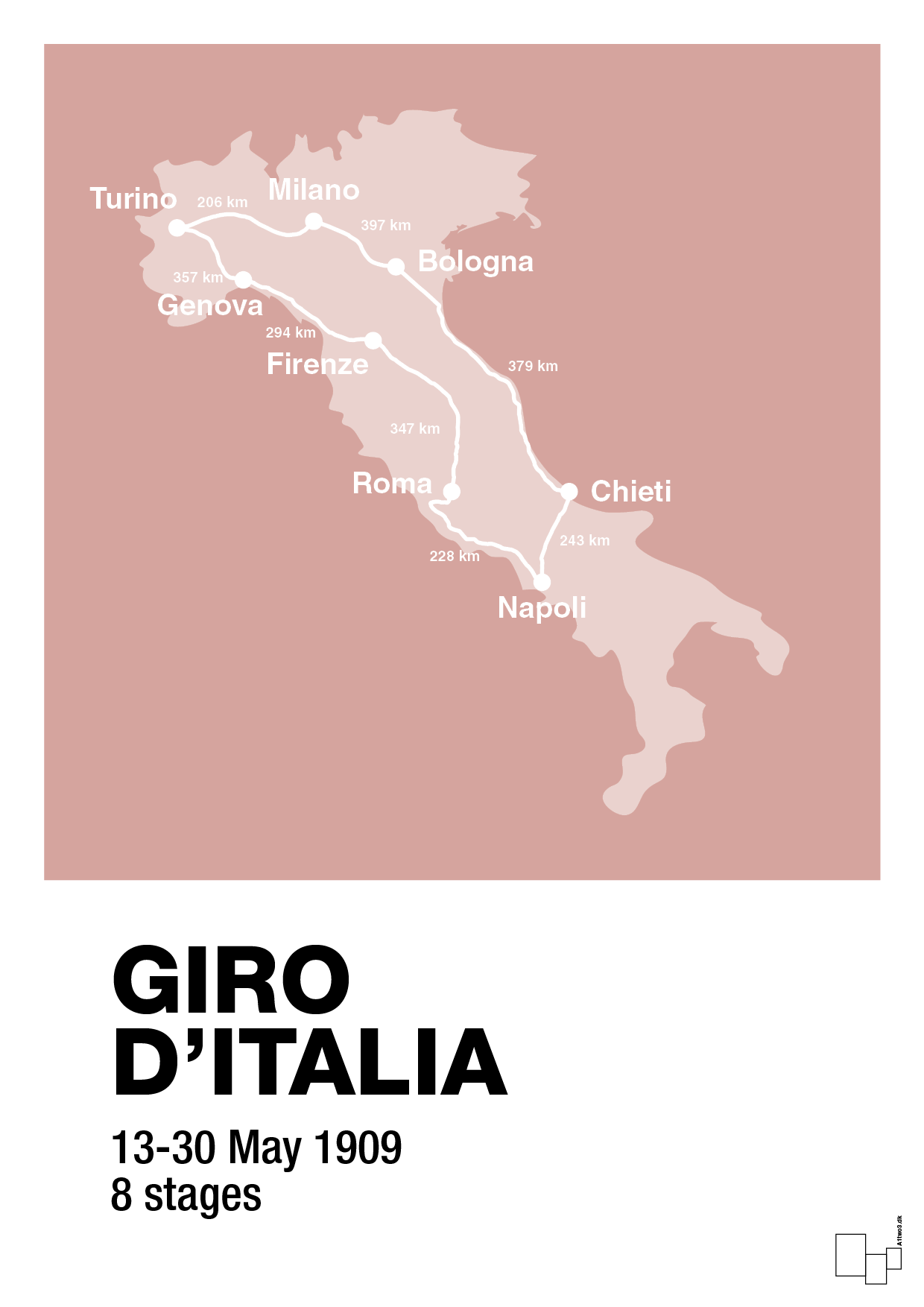 plakat: giro d'italia 1909 - bubble shell-Cykling-A1two3