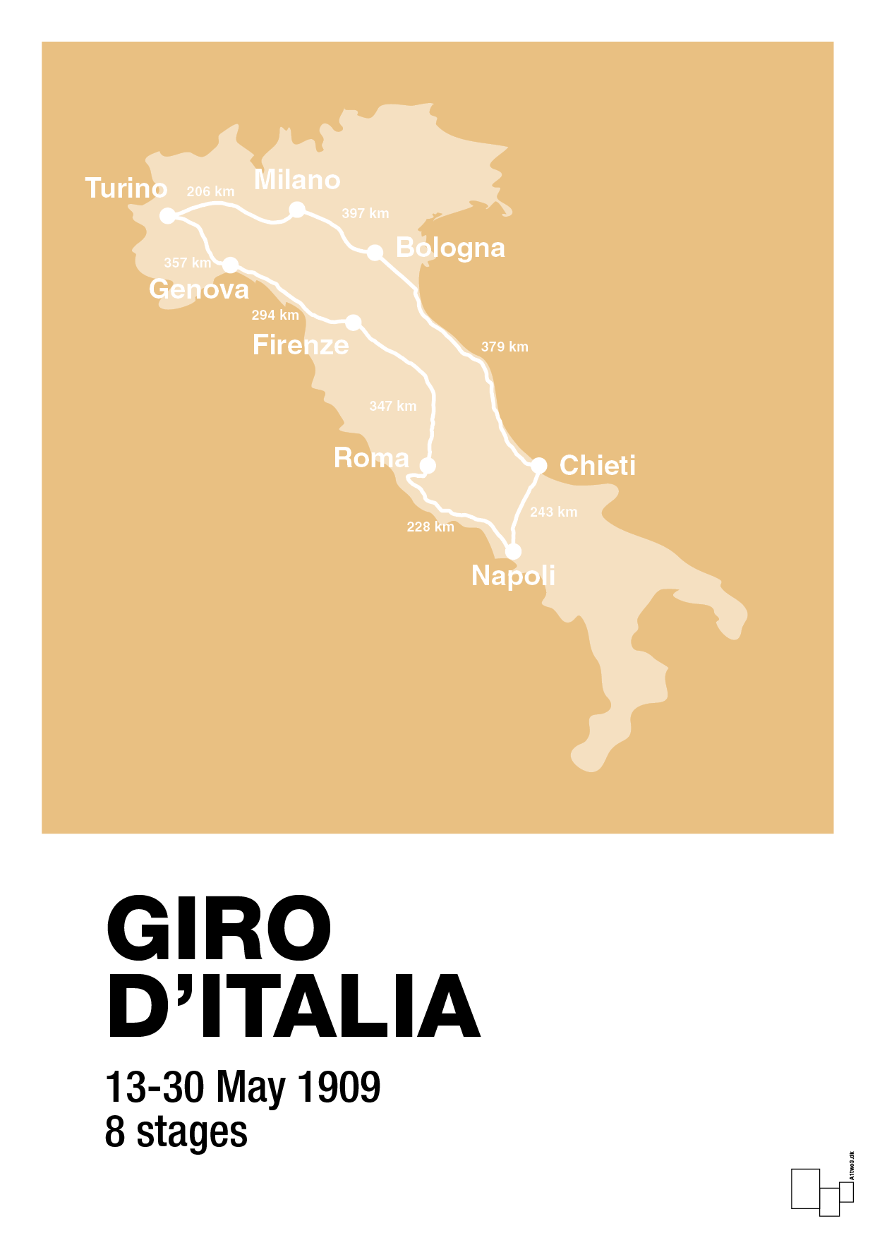 plakat: giro d'italia 1909 - charismatic-Cykling-A1two3
