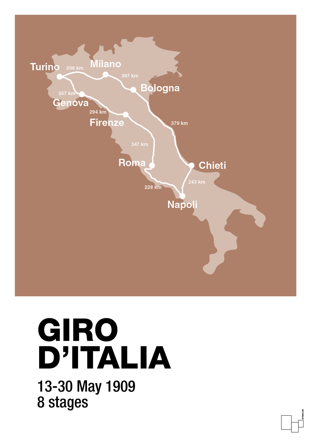 plakat: giro d'italia 1909 - cider spice-Cykling-A1two3
