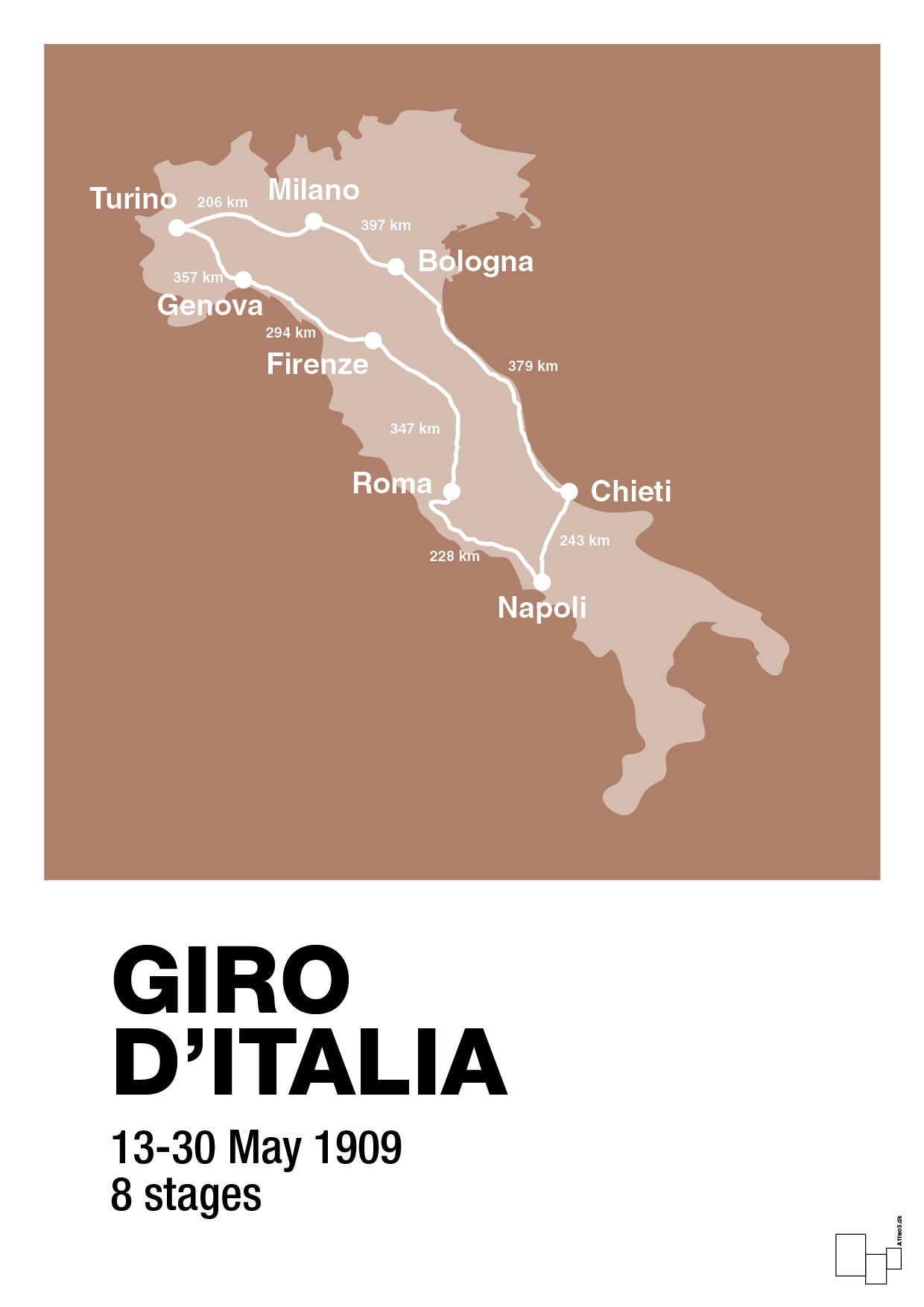 plakat: giro d'italia 1909 - cider spice-Cykling-A1two3