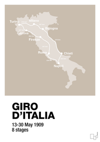plakat: giro d'italia 1909 - creamy mushroom-Cykling-A1two3