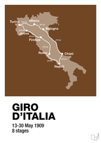 plakat: giro d'italia 1909 - dark brown-Cykling-A1two3