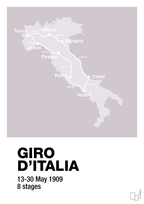 plakat: giro d'italia 1909 - dusty lilac-Cykling-A1two3