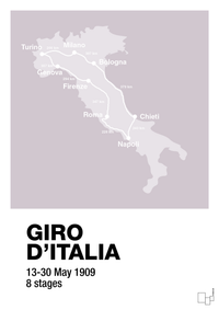 plakat: giro d'italia 1909 - dusty lilac-Cykling-A1two3