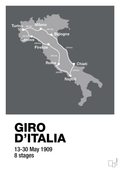 plakat: giro d'italia 1909 - graphic charcoal-Cykling-A1two3