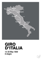 plakat: giro d'italia 1909 - graphic charcoal-Cykling-A1two3