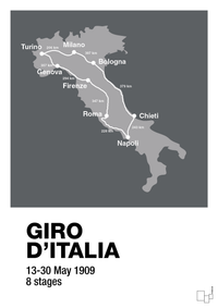 plakat: giro d'italia 1909 - graphic charcoal-Cykling-A1two3
